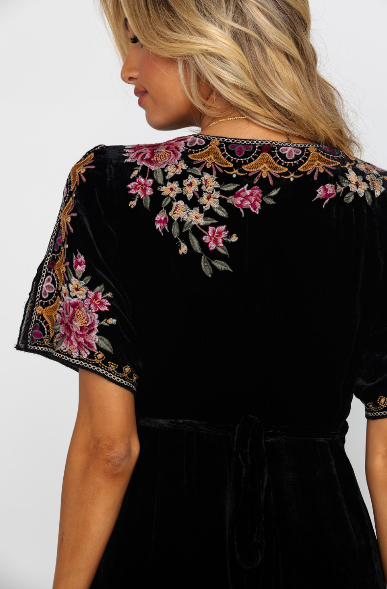 johnny was joanna velvet wrap dress